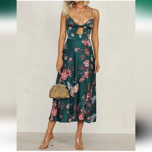 Floral Green Midi Dress